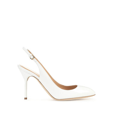 Chaussures à bride arrière Blanc Talon haut: 90mm, Chichi - Slingbacks White 2