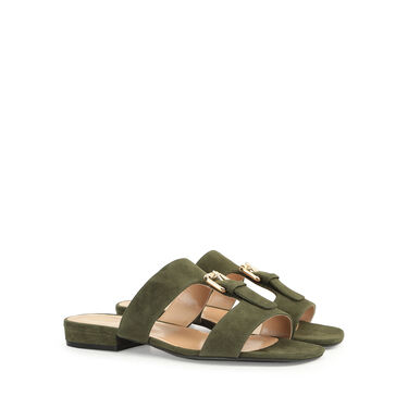 Sandals Green Low heel: 15mm, Buckle Sandal  - Sandals Military 2