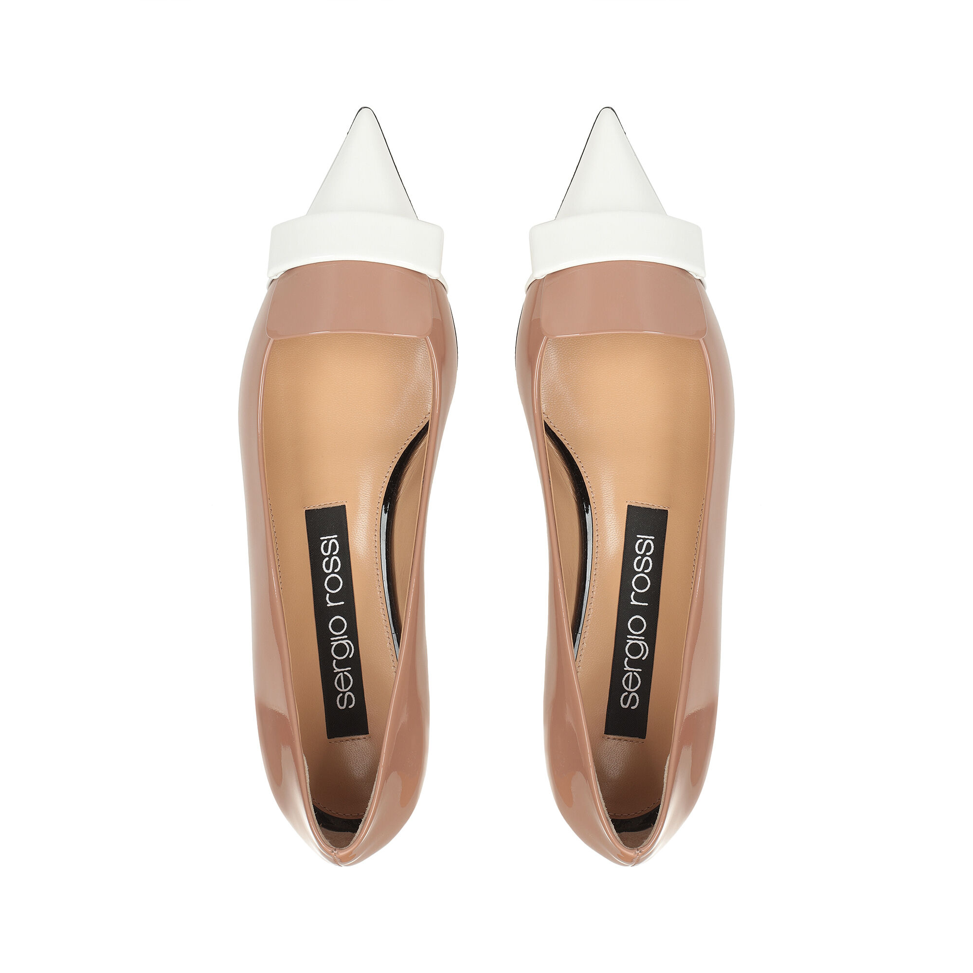 ★オケージョンに最適★Sergio Rossi★sr1-Ballerinas white バレリーナフラット ホワイト フラット: 10mm, sr1 - Ballerinas