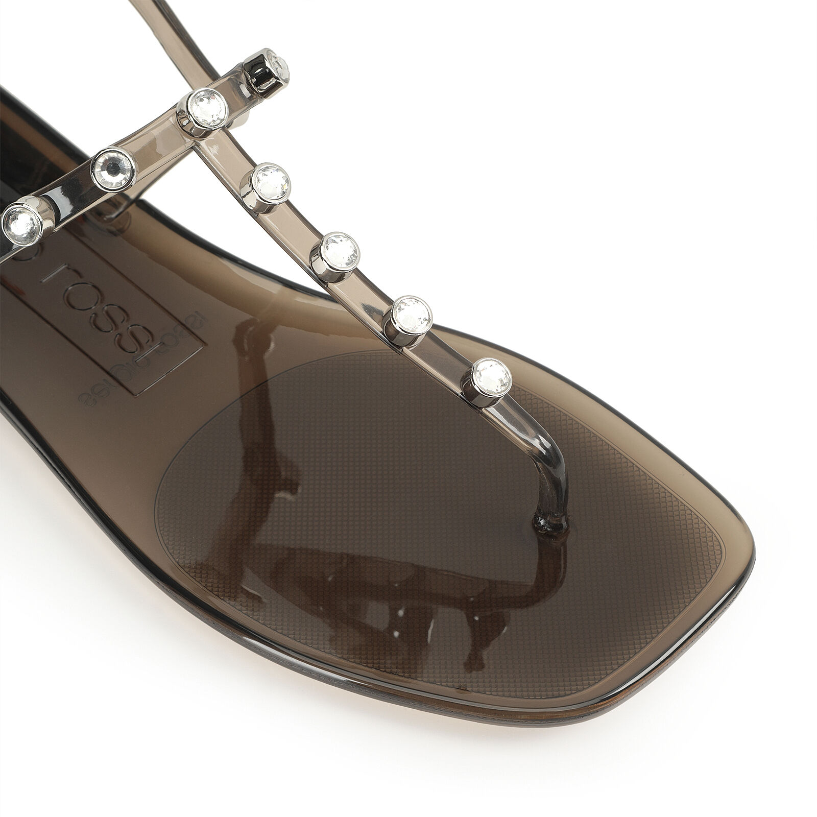 Black studded jelly sandals sales