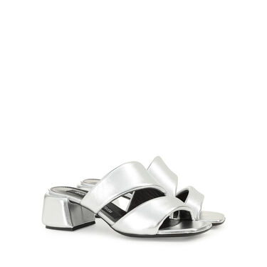 Sandals Grey Low heel: 45mm, sr Spongy - Sandals Argento 2