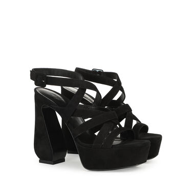 Sandales Noir Talon haut: 90mm, SI ROSSI - Sandals Black 2