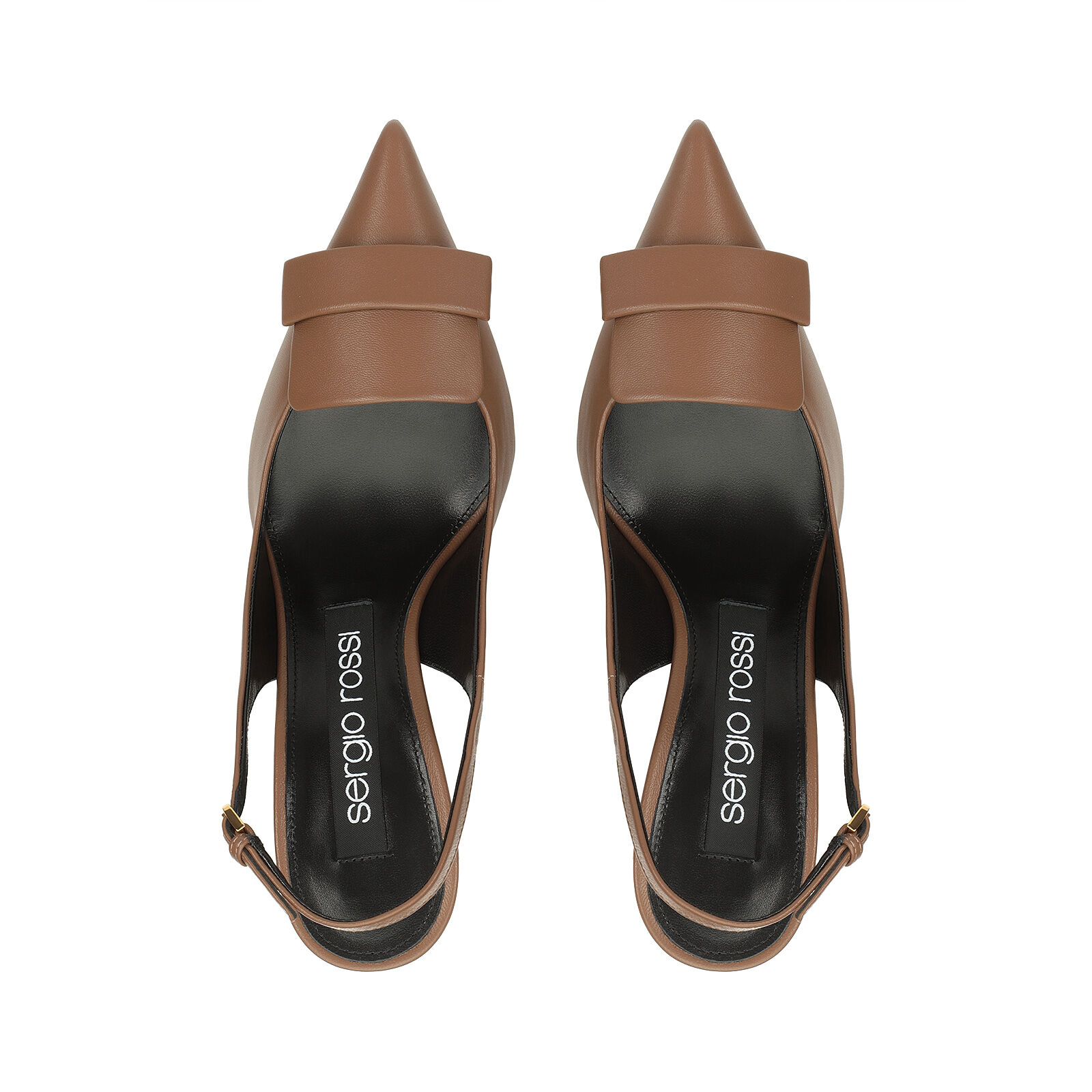 スリングバック ブラウン ミッドヒール: 75mm, sr1 - Slingbacks