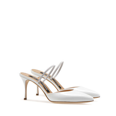 Slingbacks Weiss Mittlere Absätze: 75mm, Godiva - Slingbacks White 2