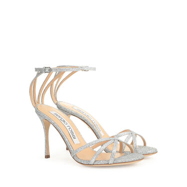 Sandals Grey High heel: 90mm, Godiva Bridal - Sandals Argento 2