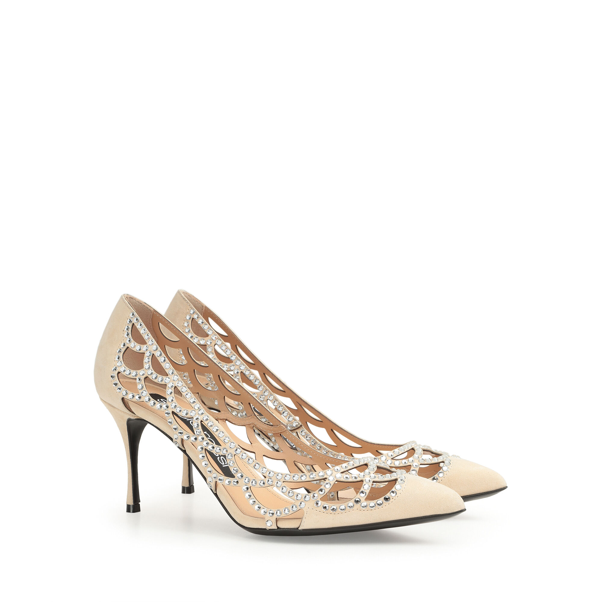 Decollete beige tacco medio shop