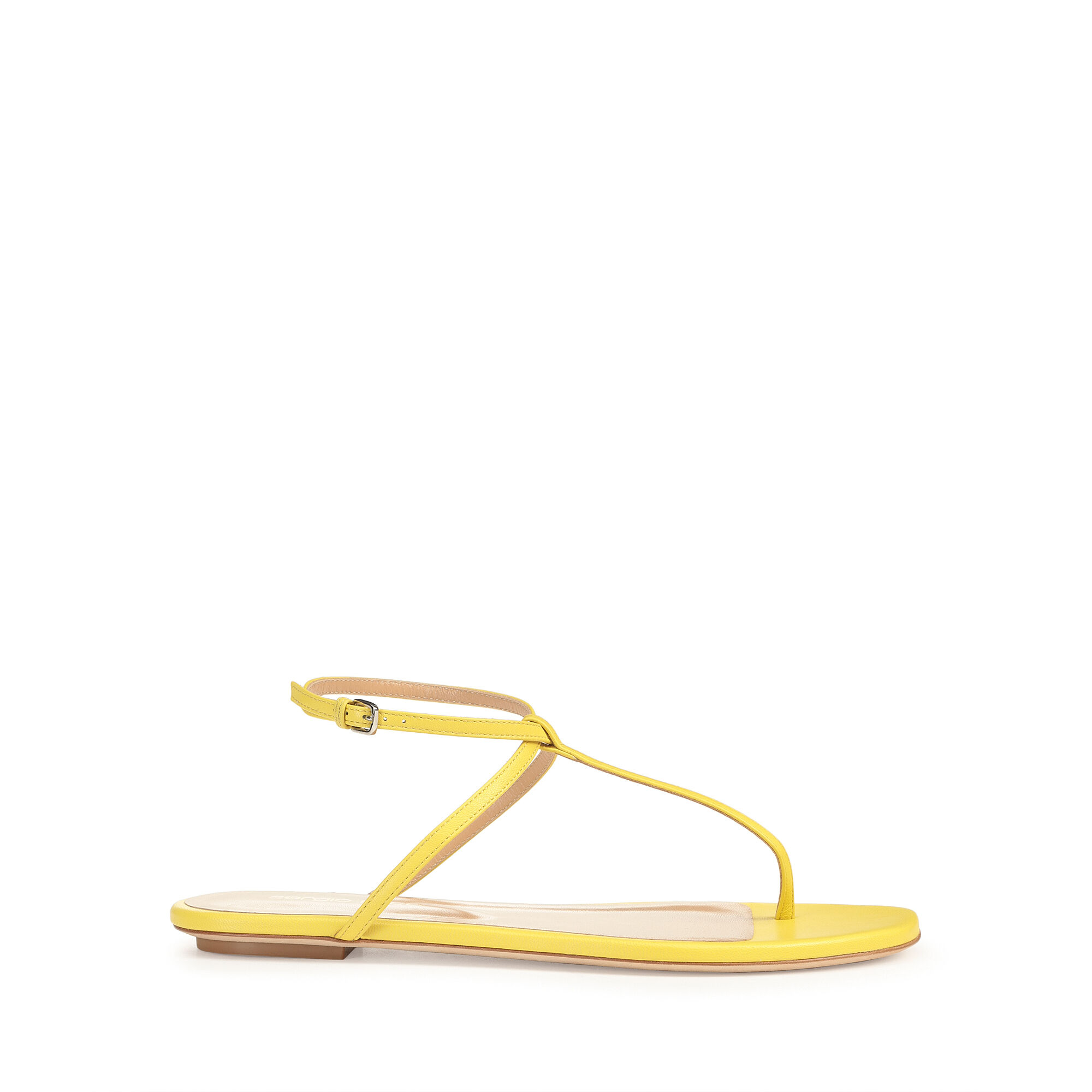 Yellow flat sandals top