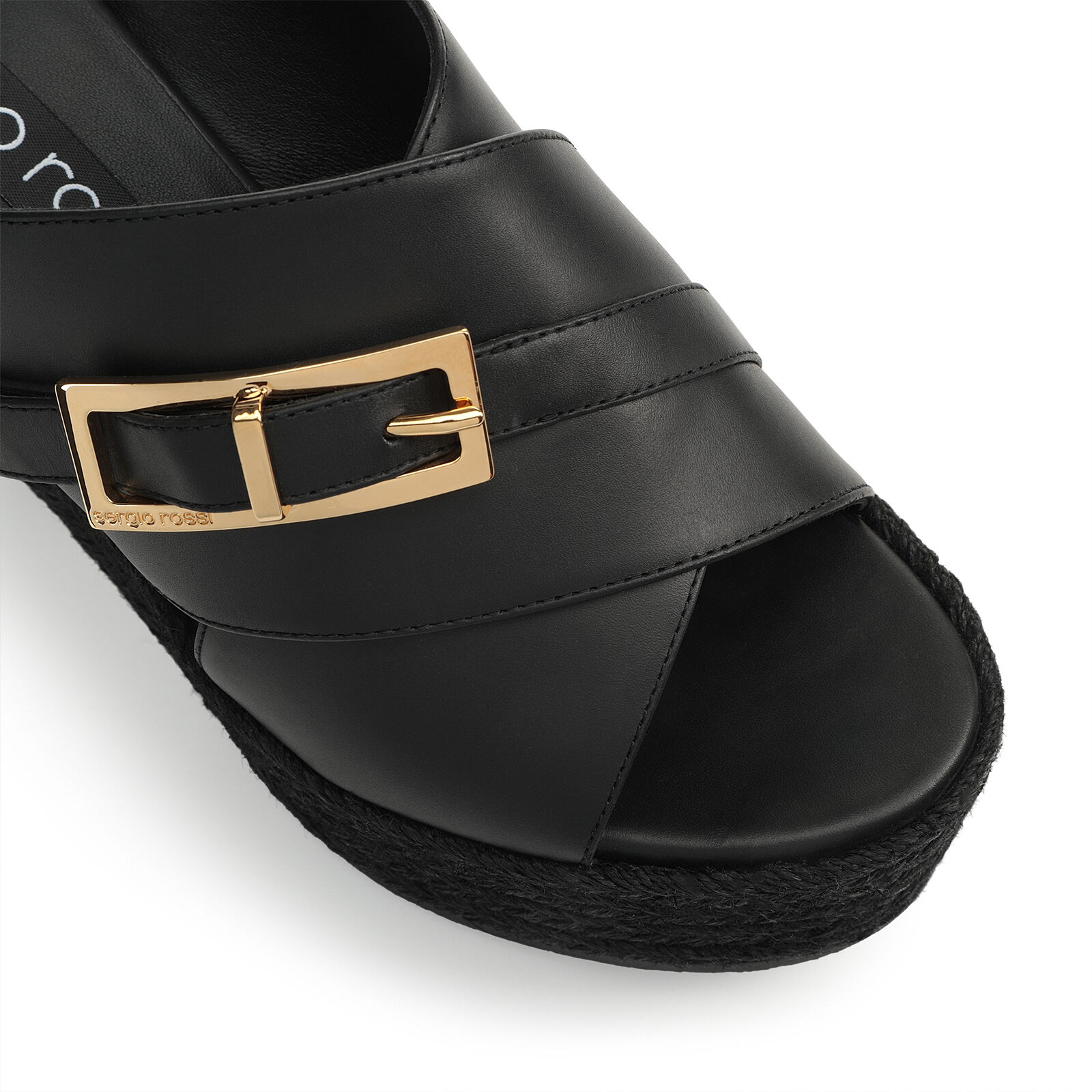 ウェッジ ブラック ミッドヒール: 50mm, sr Nora - Wedges Black