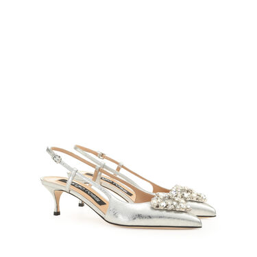 Chaussures à bride arrière Gris Talon moyen: 50mm, sr Godiva Precious - Slingbacks Silver 2
