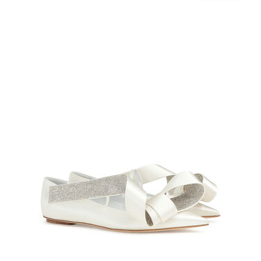 Ballerines Blanc Talon plat: 10mm, Area Marquise - Ballerinas White 2