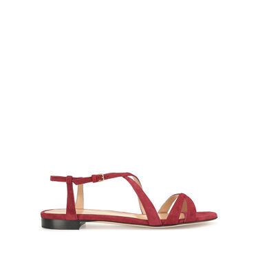 サンダル レッド ローヒール: 10mm, Bon ton - Sandals Deep Red 2