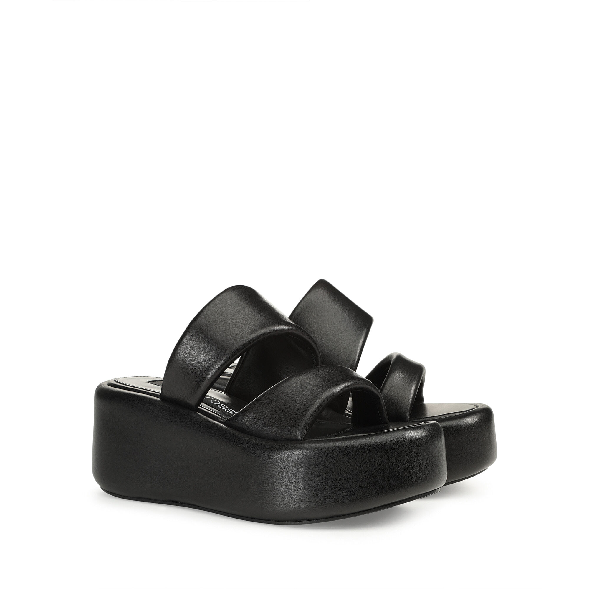 Wedges Black Flat 10mm sr Spongy Wedges Black Sergio Rossi