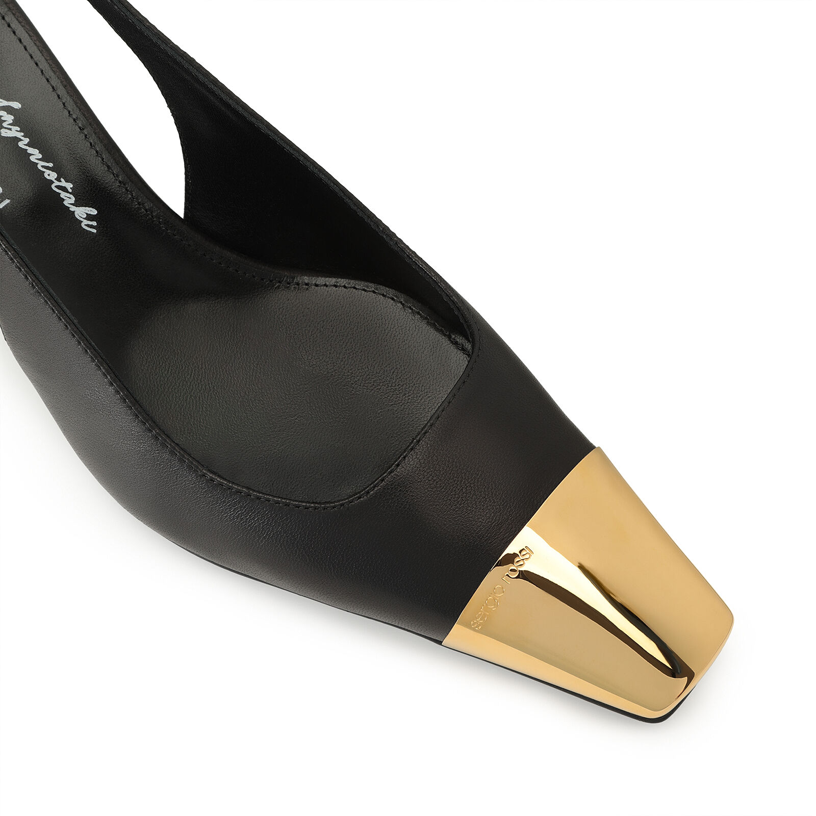 スリングバック ブラック ミッドヒール: 60mm, Evangelie - Slingbacks Black | Sergio Rossi