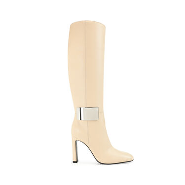 Bottes Blanc Talon haut: 100mm, sr Miroir - Boots Chalk 2