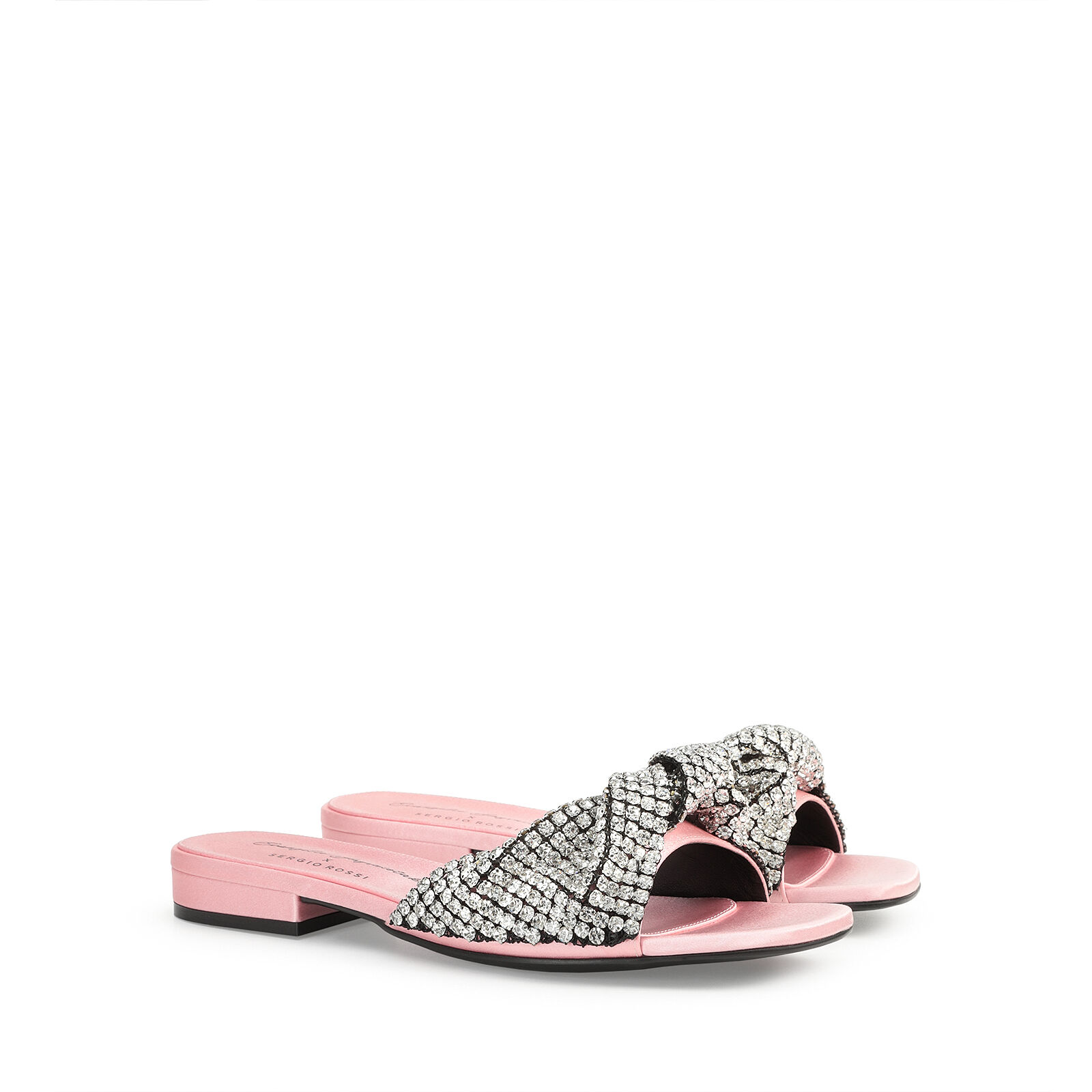 Sandals Pink Low heel: 15mm, Evangelie | Sergio Rossi