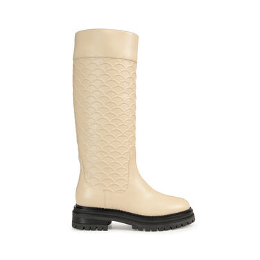 Boots Beige Low heel: 15mm, sr Mermaid 3D - Boots Chalk 2