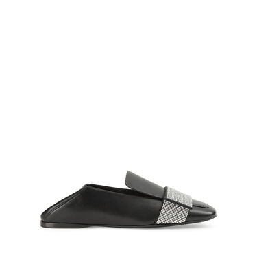 Mocassins Noir Talon plat: 5mm, sr1 Paris - Slippers Black 2