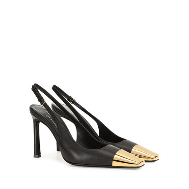 Chaussures à bride arrière Noir Talon haut: 95mm, Evangelie - Slingbacks Black 2