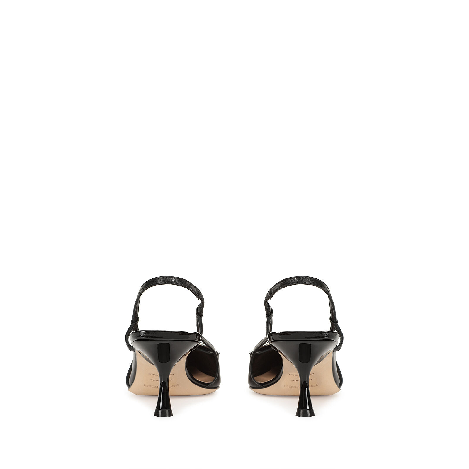 ★crystal輝く★Sergio Rossi★sr Twenty-Slingbacks Black Slingbacks Nero Tacco medio: 60mm, sr Twenty - Slingbacks