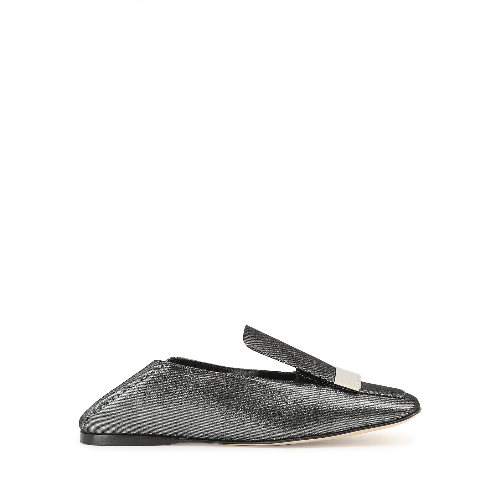Womens Shoes Flats and flat shoes Ballet flats and ballerina shoes Sergio Rossi Slipper-mule In Black Leather in Grey 
