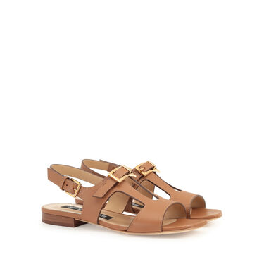 Flat sandals Brown Low heel: 15mm, sr Nora - Flat sandals Macadamia 2