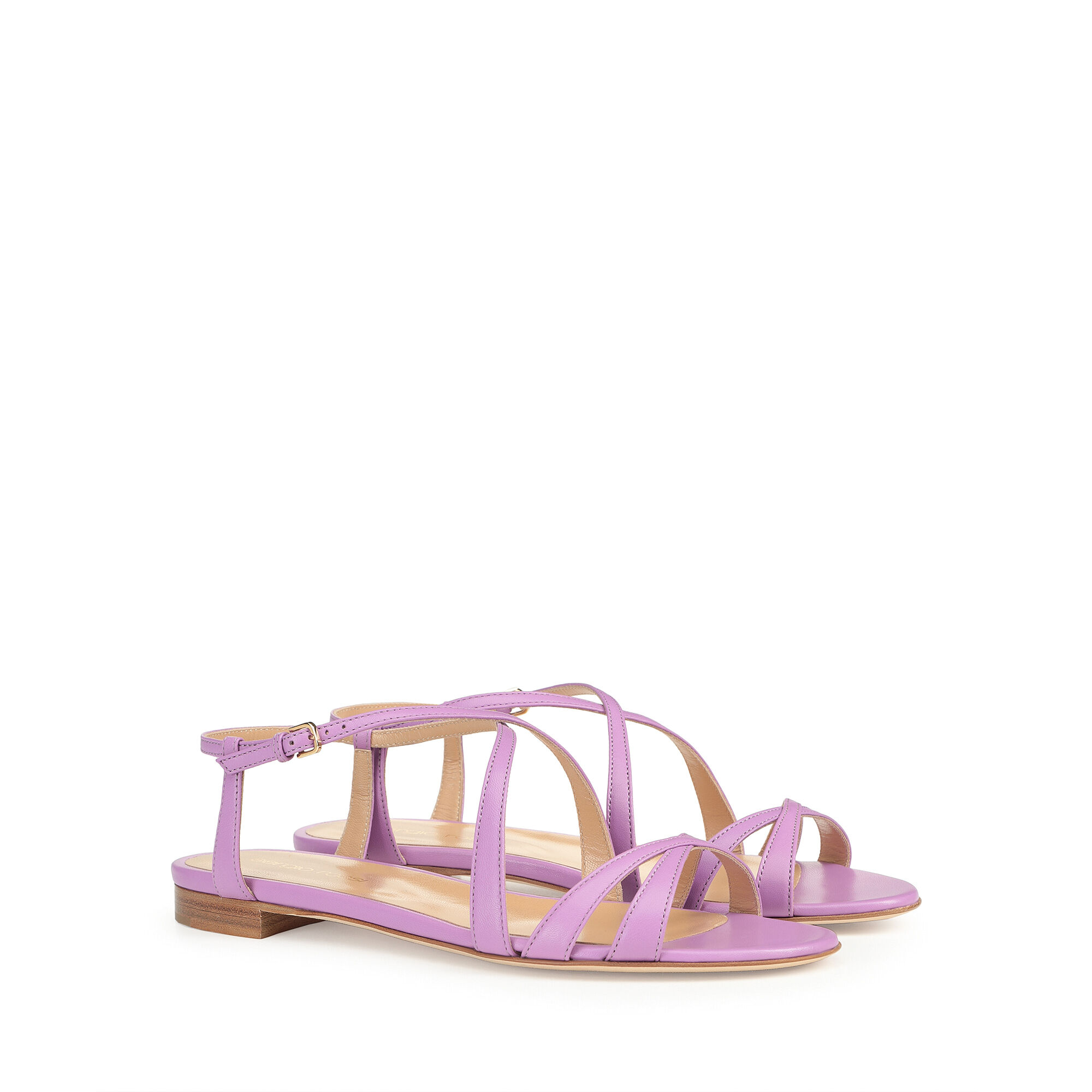 Sandali Rosa Tacco basso 10mm Bon ton Sandali Glicine Sergio Rossi