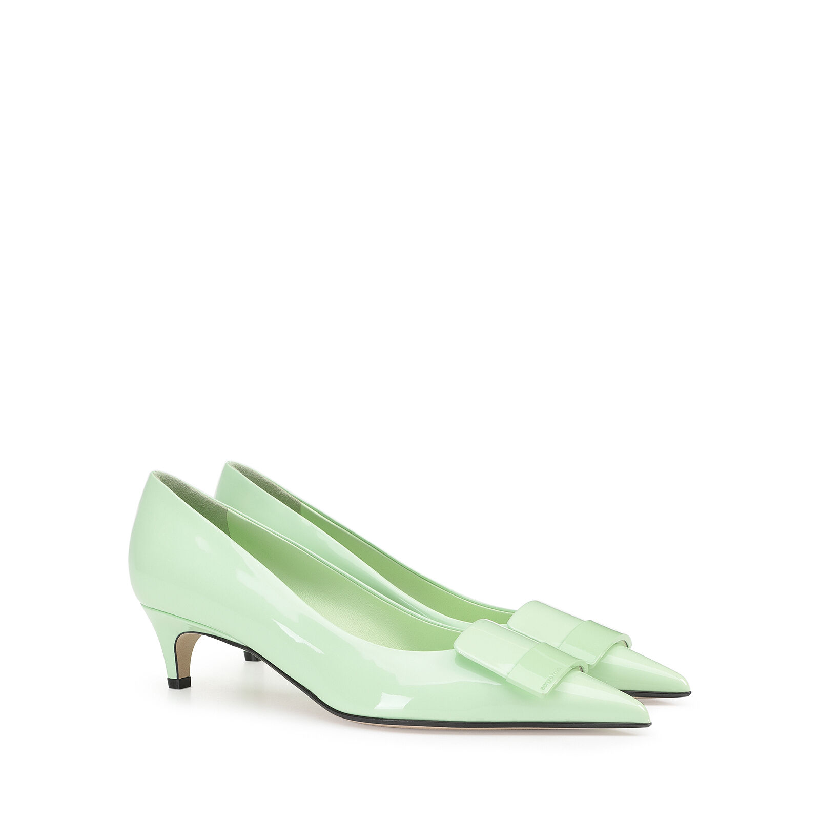 Green cheap kitten heels