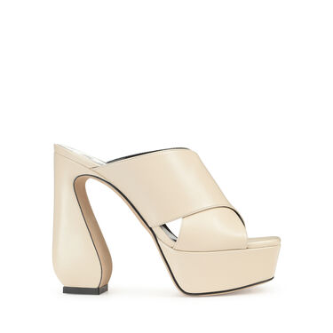 Sandals White High heel: 90mm, SI ROSSI - Sandals Chalk 2