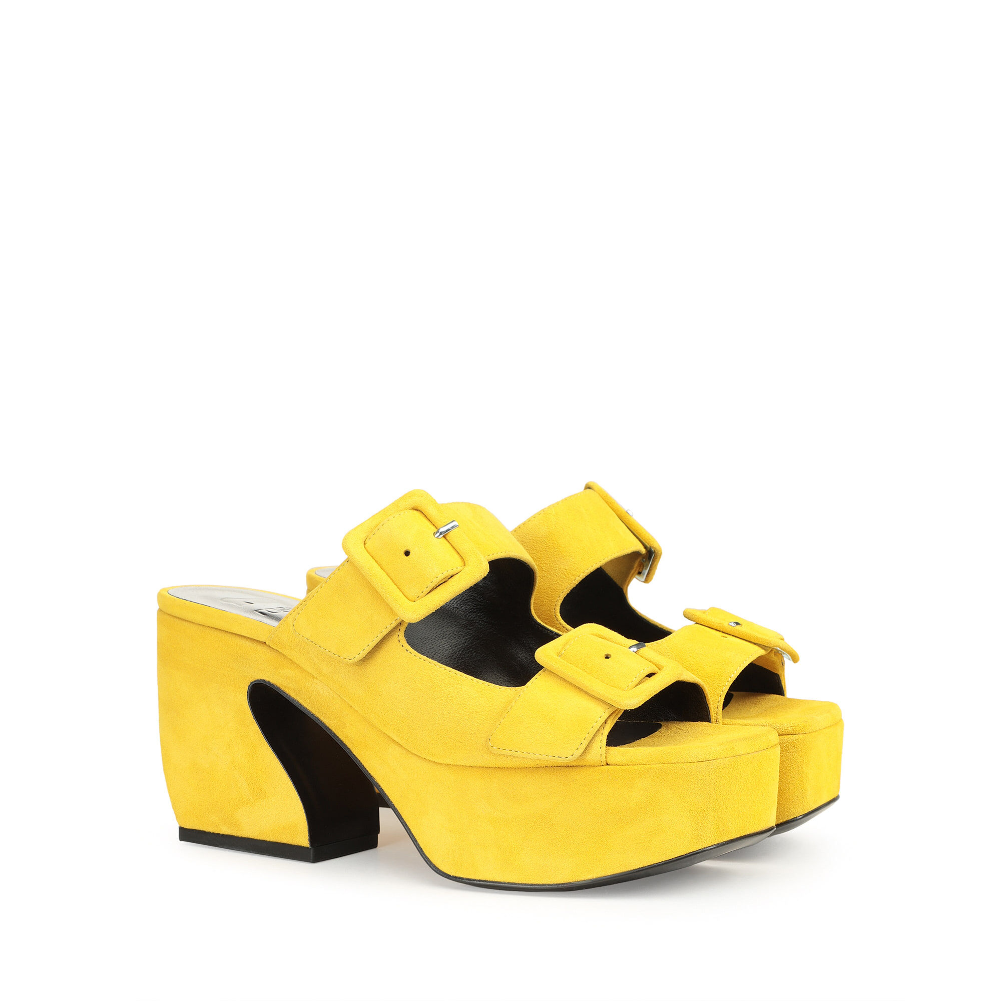 Low heel yellow sandals hot sale