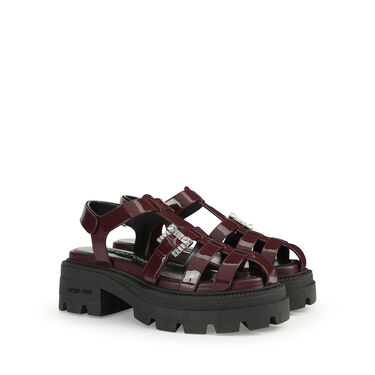 Sandales Rouge Petit talon: 25mm, sr Twenty Buckle - Sandals Wine 2