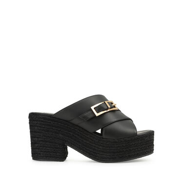 Compensées Noir Talon moyen: 50mm, sr Nora  - Wedges Black 2