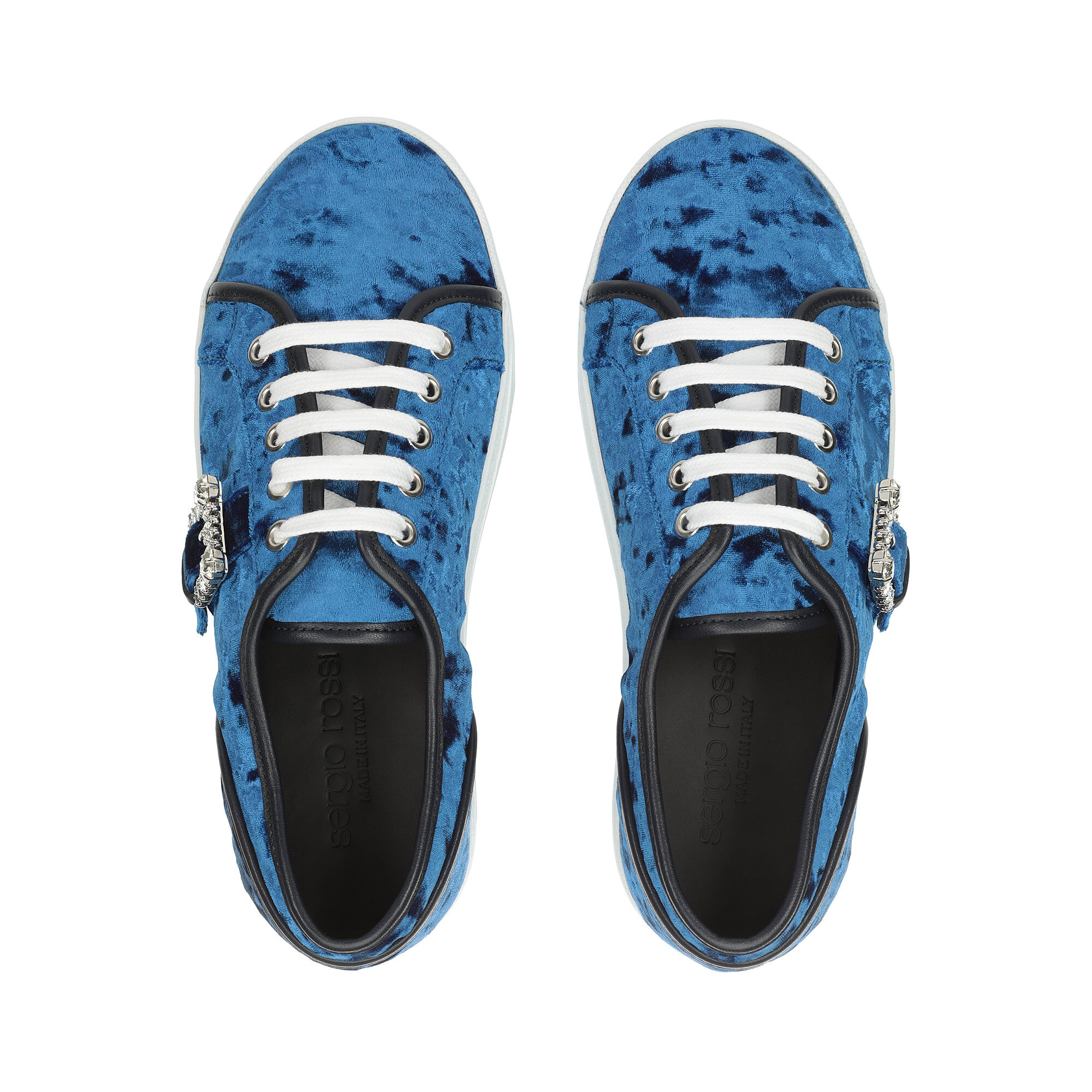 Sneakers Blue Flat: 5mm, sr Twenty Buckle - Sneakers Dusk | Sergio Rossi
