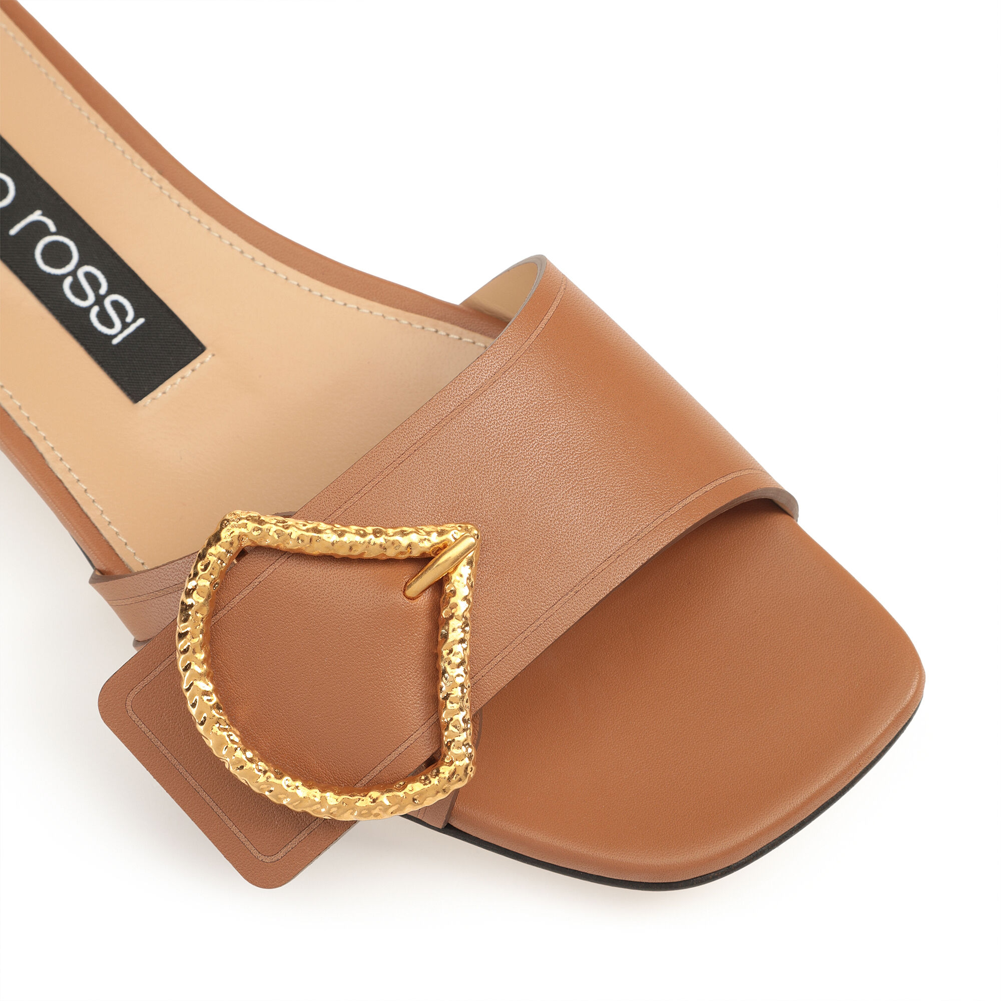 ★SS25★Sergio Rossi★sr Sea Scale-Flat sandals Macadamia Flat sandals Brown Low heel: 15mm, sr Sea Scale - Flat