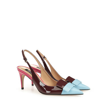 Chaussures à bride arrière Bleu Talon moyen: 75mm, sr1 - Slingbacks Blue Paradise 2