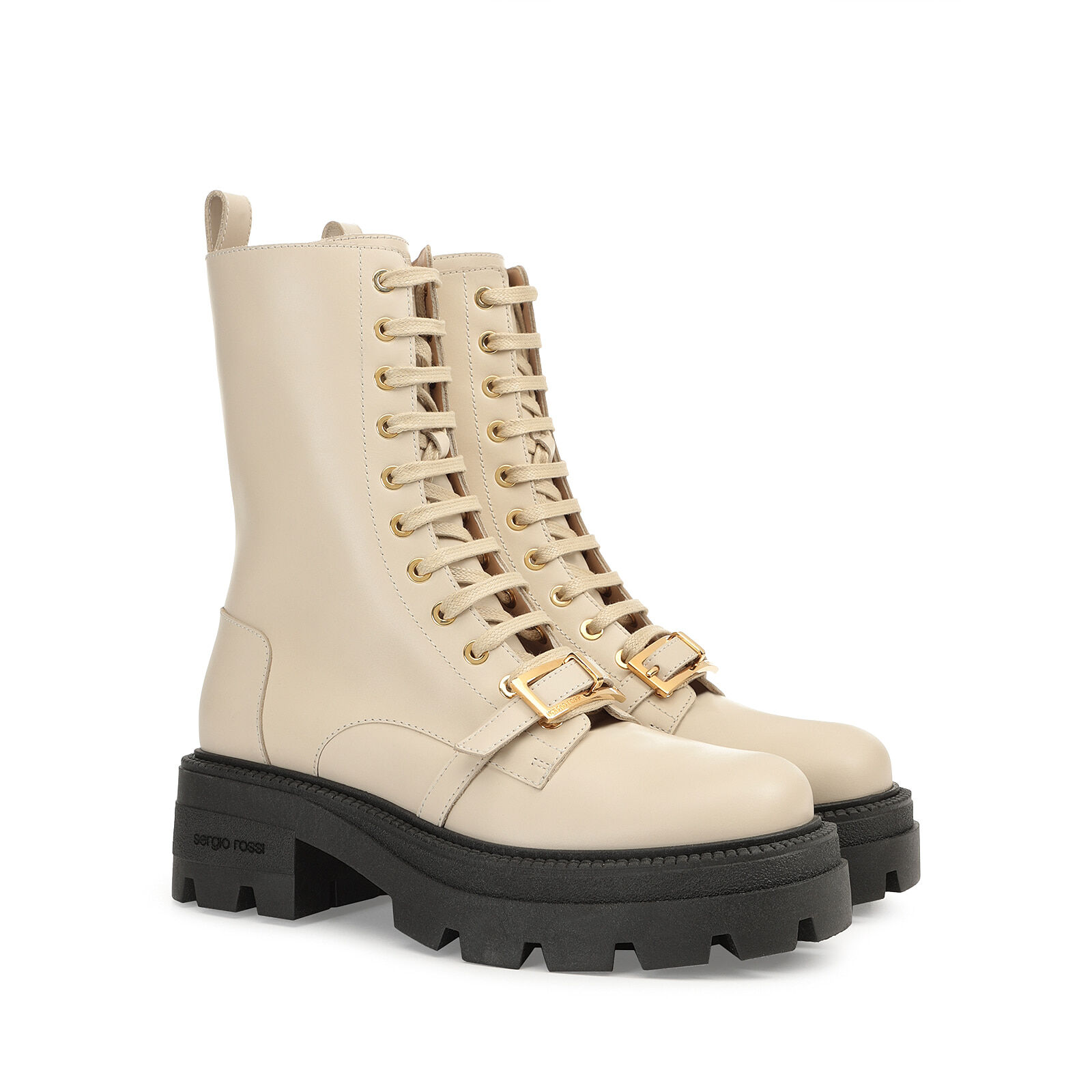 ブーティ ベージュ ローヒール: 25mm, sr Nora - Booties Chalk | Sergio Rossi