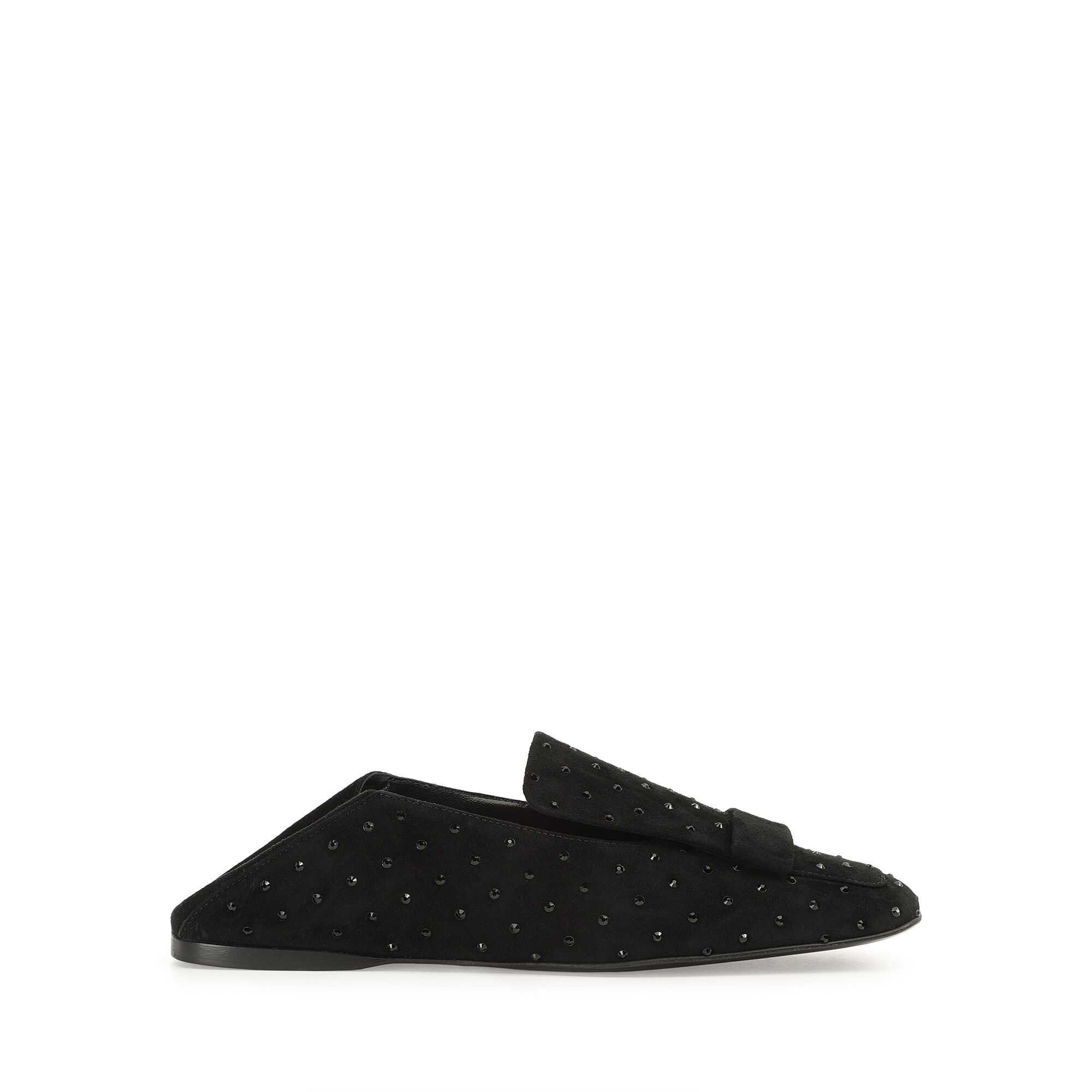 Mocassins Noir Talon plat 5mm sr1 Slippers Nero Jet Sergio Rossi