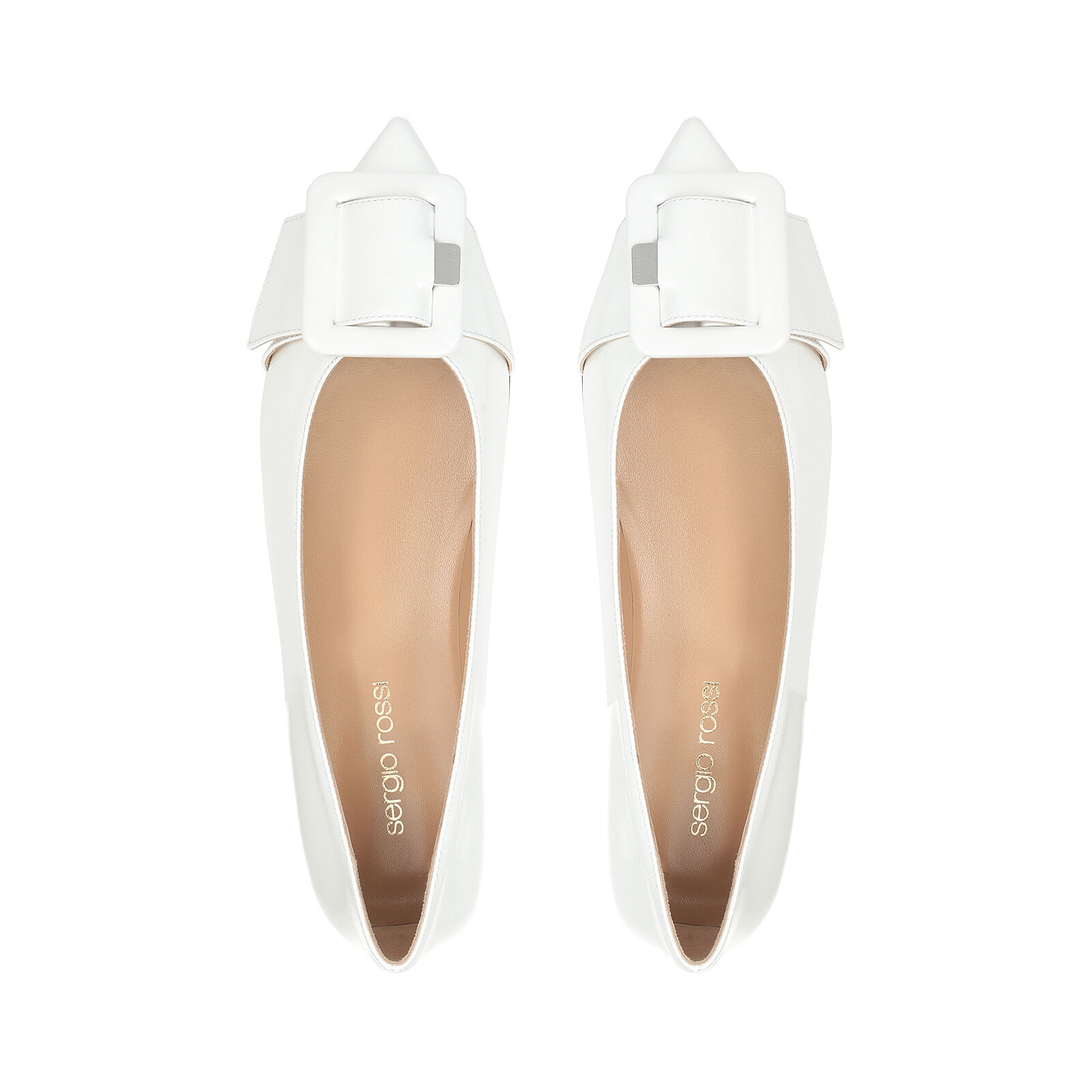 Ballerinas Weiss Niedriger Absätze: 10mm, sr Milano Mia
