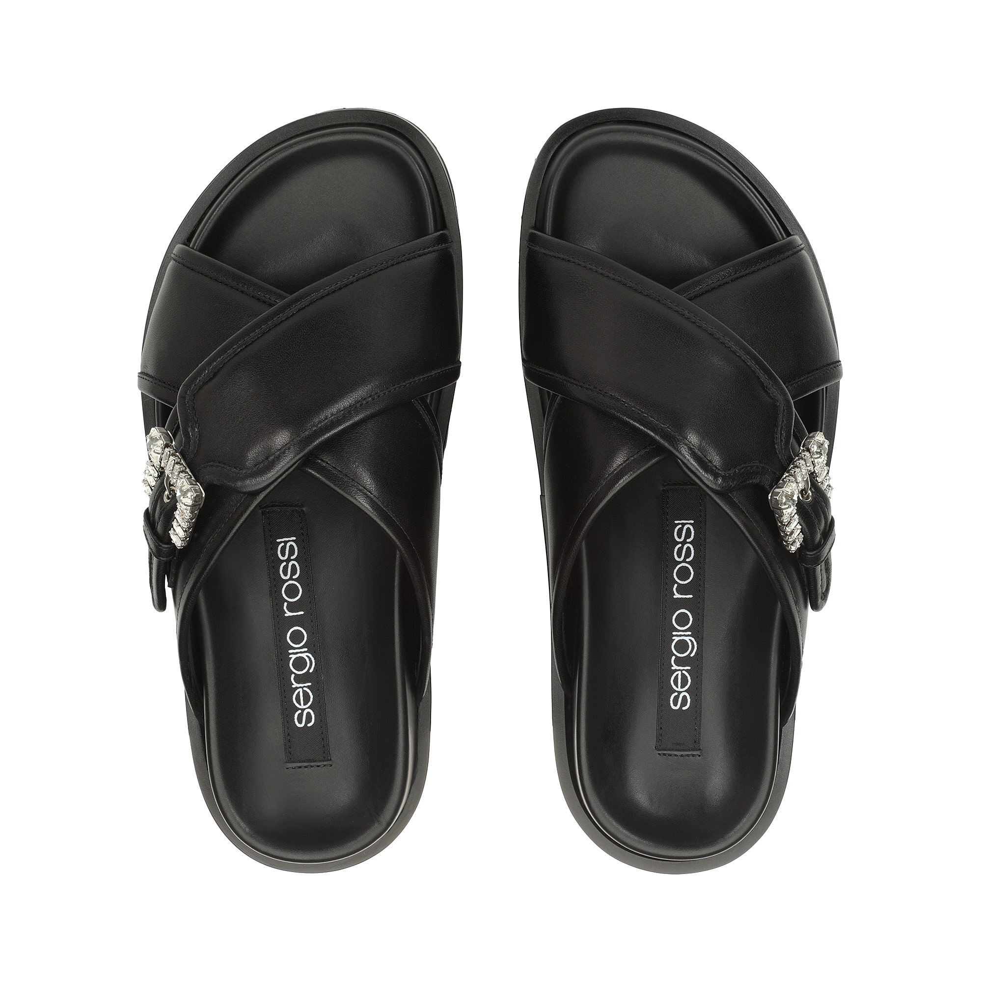 ★セルジオロッシFW24★sr Twenty Buckle - Flat sandals Black サンダル ブラック フラット, sr Twenty Buckle - Flat sandals