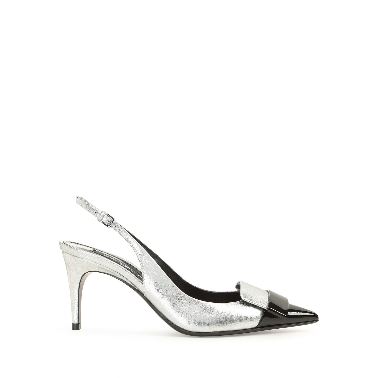 sr1 - Slingbacks Nero/Argento, 0