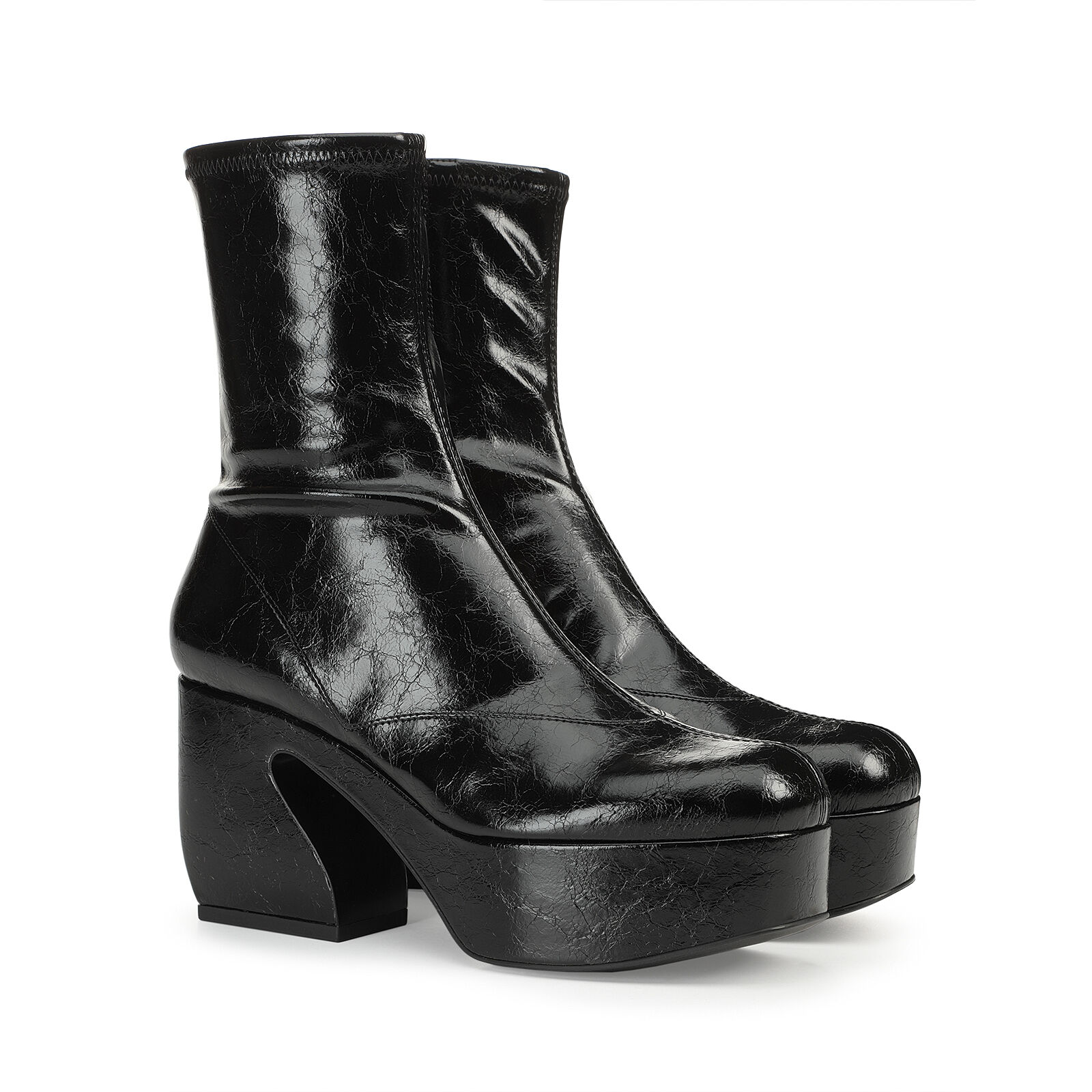 Black short heel shop boots