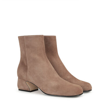 Bottines beige Petit talon: 45mm, SI ROSSI - Booties Noisette 2