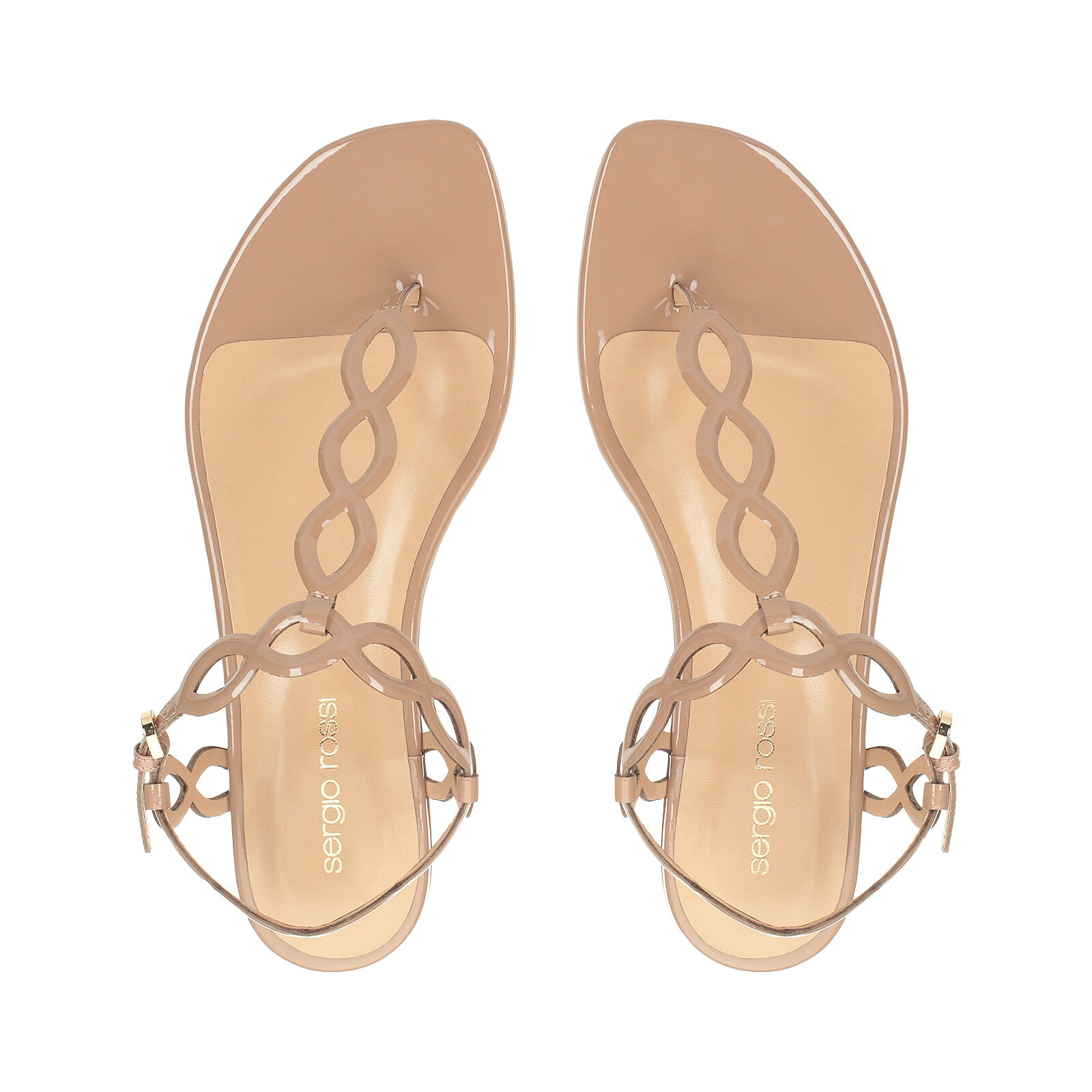 【Sergio Rossi】フラットトングサンダルMermaid Sandals Brown Flat: 10mm, Mermaid - Sandals Skin | Sergio Rossi