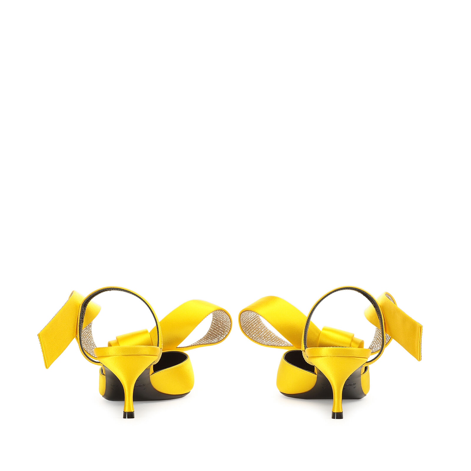 Yellow mid heel sandals online