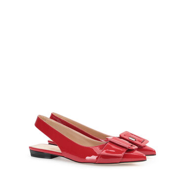 Chaussures à bride arrière Rouge Talon plat: 10mm, Sr Milano Mia  - Slingbacks Rosso Flamenco 2