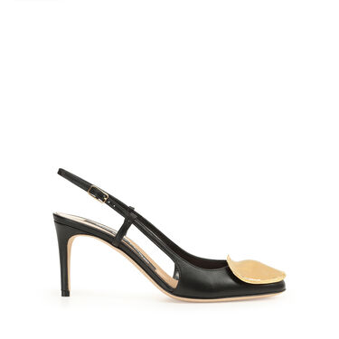 Chaussures à bride arrière Noir Talon moyen: 75mm, sr Diani - Slingbacks Black 2