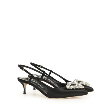 Chaussures à bride arrière Noir Talon moyen: 50mm, sr Godiva Precious - Slingbacks Black 2