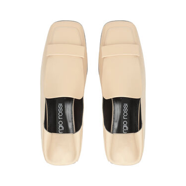 Mocassins Beige Talon plat: 5mm, sr1 - Slippers Chalk 2