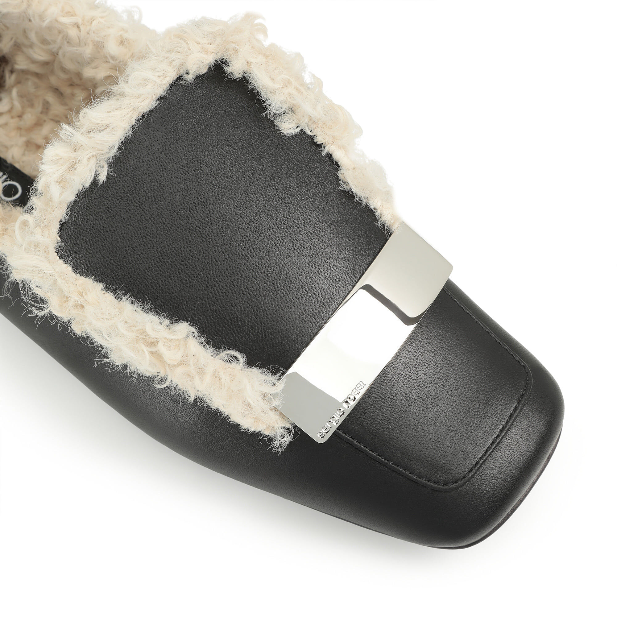 Flat black slippers on sale
