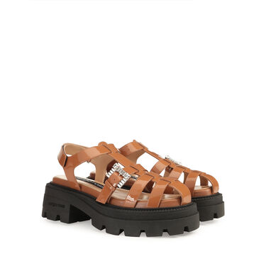 Sandals Brown Flat: 25mm, sr Twenty Buckle - Sandals Macadamia 2