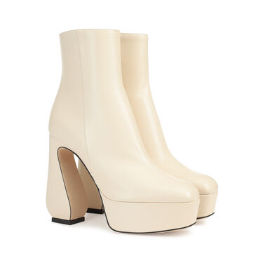 Booties White High heel: 85mm, SI ROSSI - Booties Chalk 2